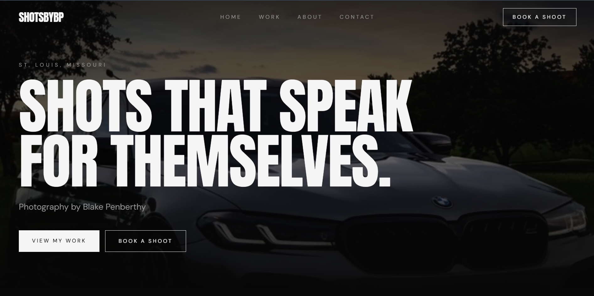 ShotsByBP website design — Photography — Client Project